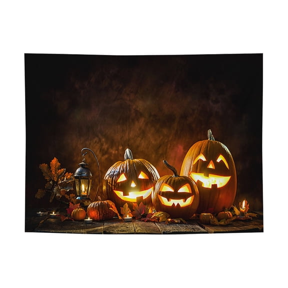 Eqslft Pumpkin Photo Background Scary Graveyard Castle Night Iron Gate Moon PartiesBat Scary Photography Backdrops Children Halloween Party