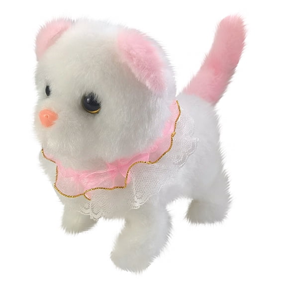 Eqslft Realistic Robot Cat, Battery Plush Kitten My Simulated Robot Cat, Interactive Stuffed Pet, Animated Toy Cats for Girls Baby Kids