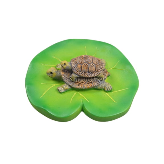Eqslft Resin Craft Floating Turtle Pond Decor Leaf Ornament Sturdy and Realistic,Vibrant Green Outdoor Decor for Gardens, Pools, Ponds, Flower Pots