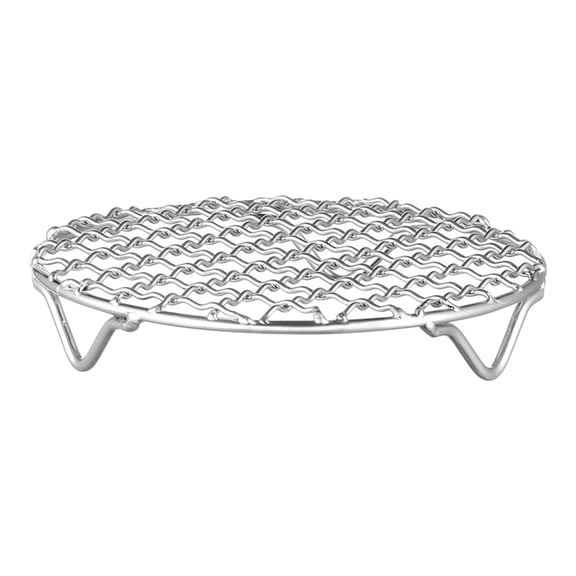 Eqslft Round Cooking Rack 7.9-inch Stainless Steel Cross Wire Barbecue Grill Net with 25mm Legs for Cooking Baking Steaming BBQ(1PC)