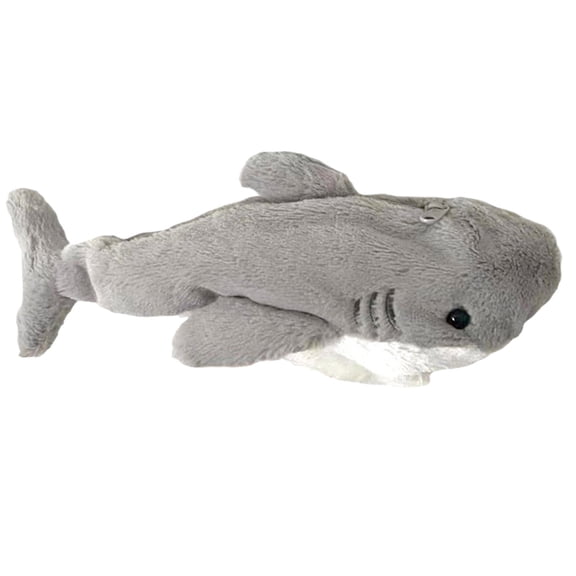 Eqslft Shark Pencil Case - Cute Plush Animal Pouch with Zipper for Office & Travel - Fun Shark-Themed Storage for Pens, Makeup, Accessories(10.6Inch)