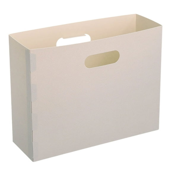 Eqslft Stackable Paper Storage Box with Handle, Foldable Document Organizer Bin, Portable File Holder for Office Home School, Holds Books Magazines Papers(1PC)