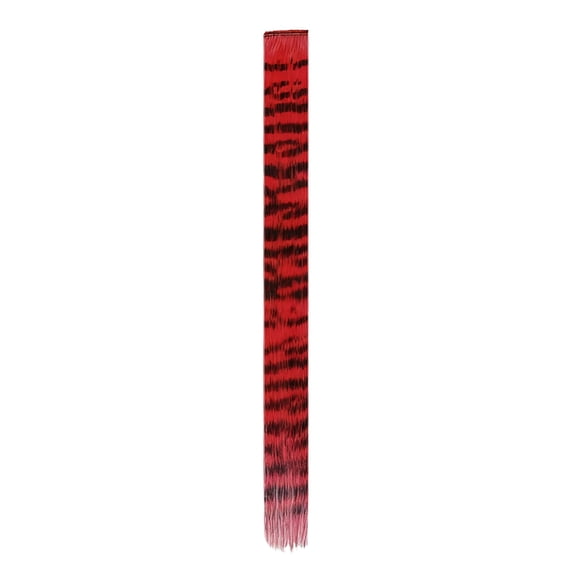 Eqslft Stripe Printed Wig Piece Colorful Tail Hair Extensions Synthetic Long Straight Clip-in Hair Extensions for Women Daily Use Halloween(18")