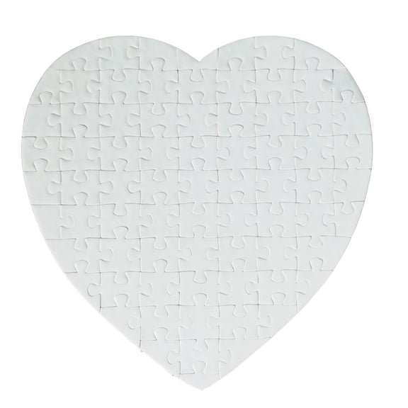 Eqslft Sublimation Blank Puzzle Heart Shaped 50 Pieces of Each Set,Heat Transfer Printing White for Customize Unique Puzzle Jigsaw