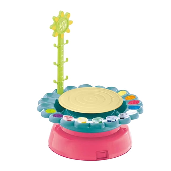 Eqslft Sunflower Style DIY Pottery Machine Kit,DIY Clay Craft Machine,Educational Ceramic Art Tool for Home Use Encourages Creativity and Color Mixing for Young Artists and Students