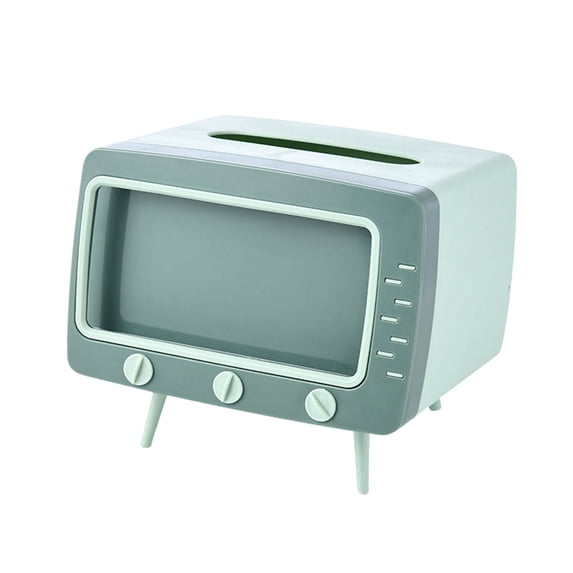 Eqslft Tissue Box Holder Retro TV Tissue Box Cover,Cell Phone Holder Tampon Holder for Toilet Paper Napkin Box Desktop Decoration for Room Bathroom Kitchen Dining