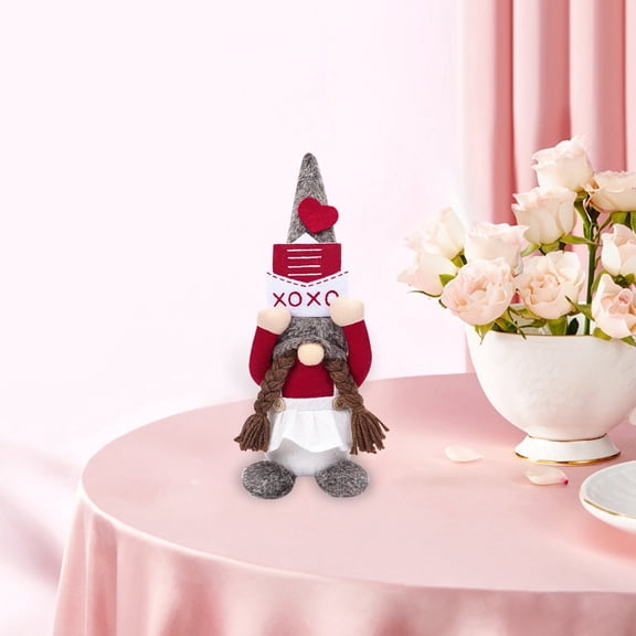 Eqslft Valentines Day Goblin Plush Elf Decorations,Cute Well-Crafted Goblin Doll Desktop Ornaments,Wedding Decoration.