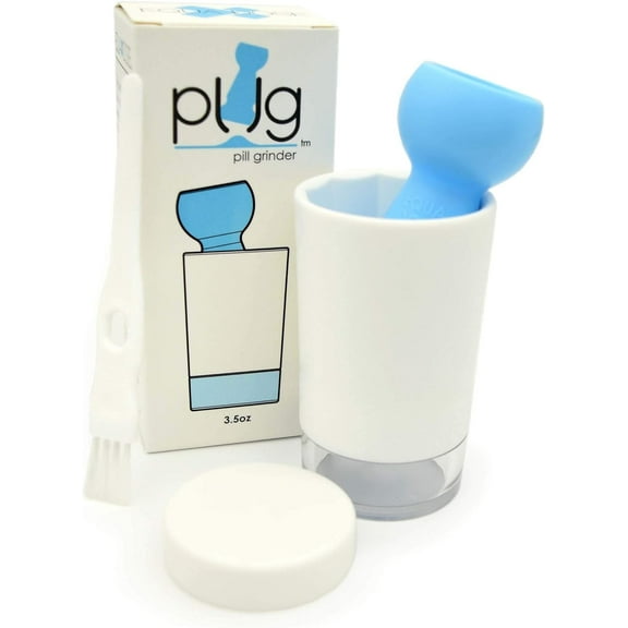 Equadose Pug Pill Crusher and Grinder, Produces Fine Pill Powder, Travel Container