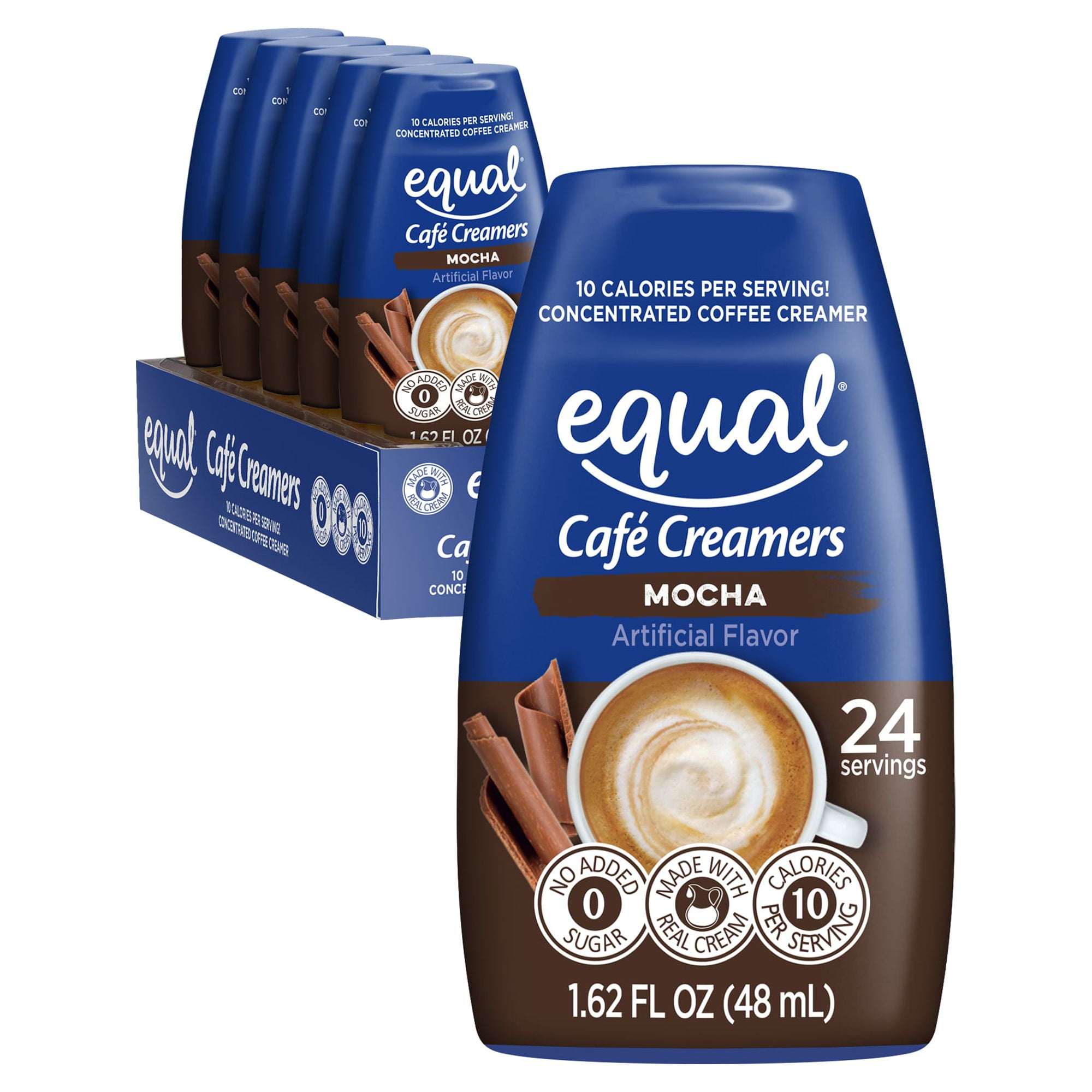 Equal Cafe Creamers, Mocha, LowCalorie Creamer, 1.62 oz Bottle