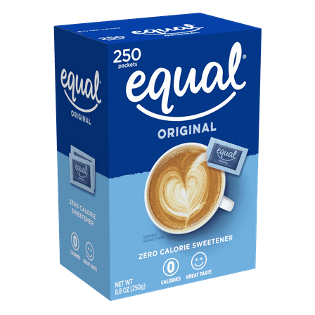 Equal Coffee and Tea Sweetener Sugar Free Sweetener with No Calories Artificial Sugar Replacement Sweetener, 250ct