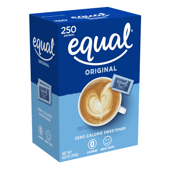 Equal Coffee and Tea Sweetener Sugar Free Sweetener with No Calories Artificial Sugar Replacement Sweetener, 250ct