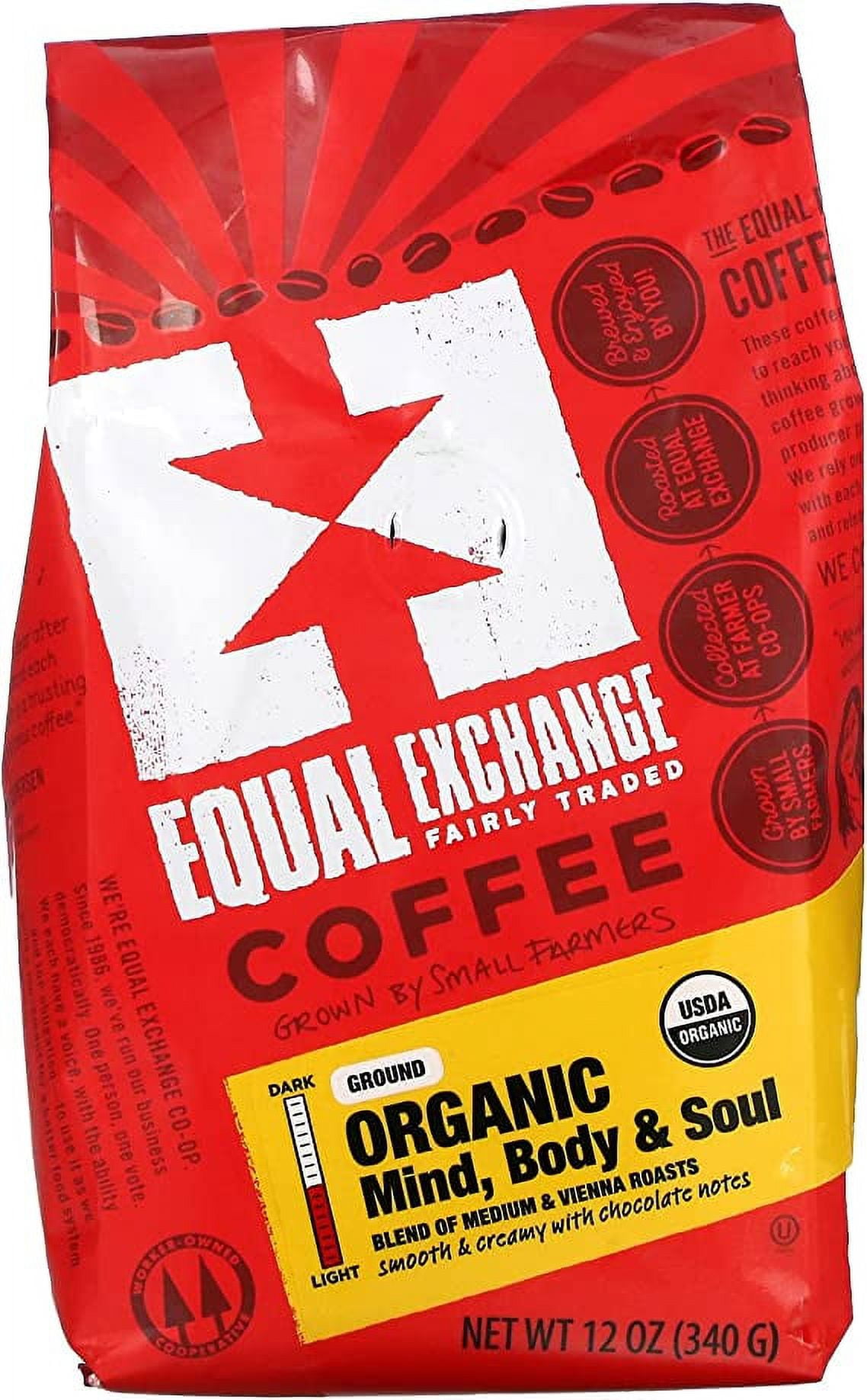Equal Exchange Authentic Fair Trade Small Farmer Organic Coffee, 12 OZ