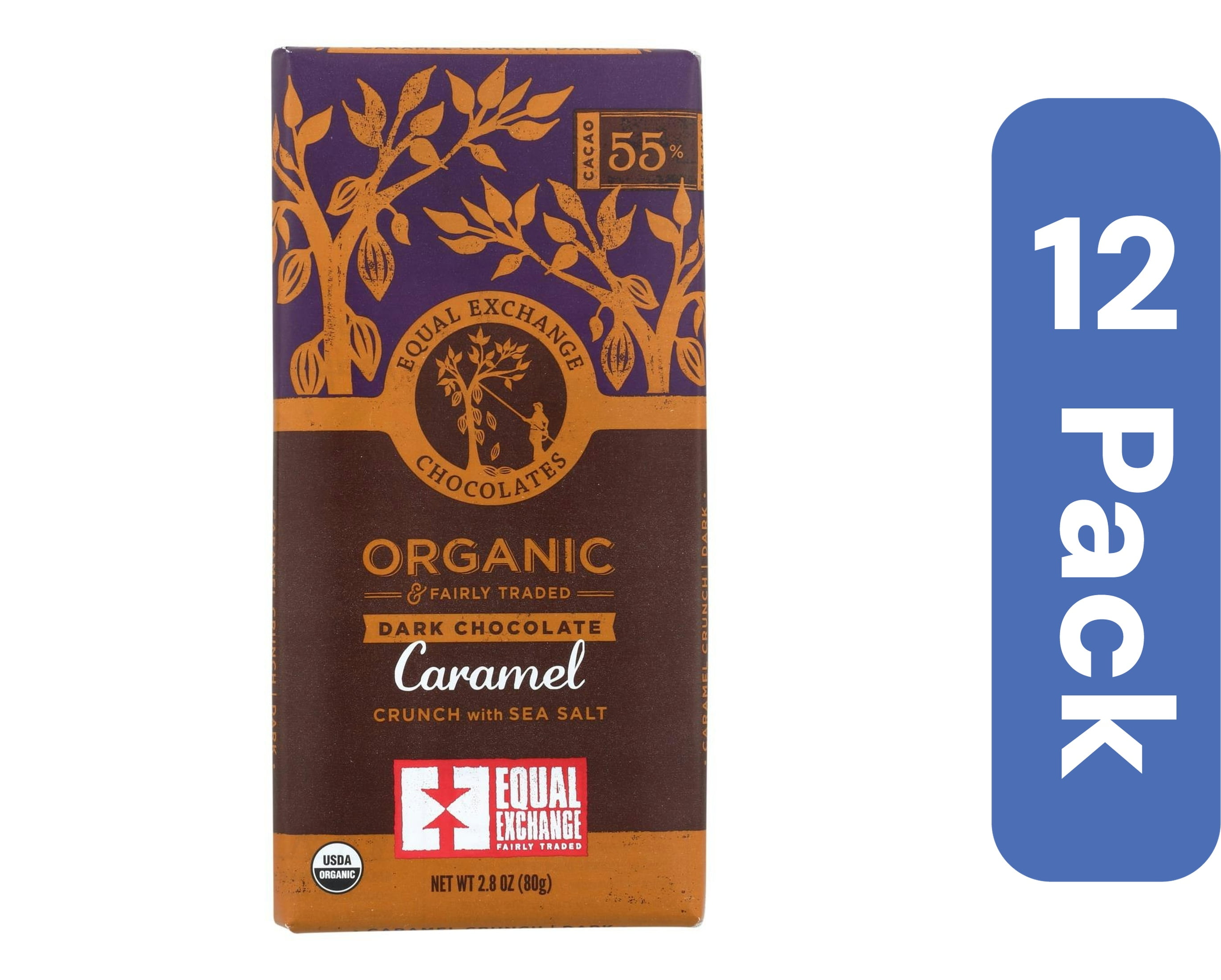 Equal Exchange Dark Caramel Organic Chocolate Bar 2.8 oz (Pack Of 12)