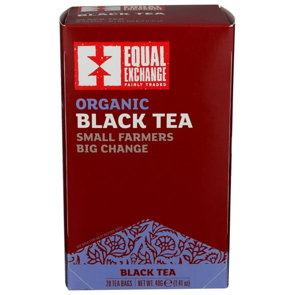Equal Exchange Organic Black Tea - 20 bags per pack -- 6 packs per case.