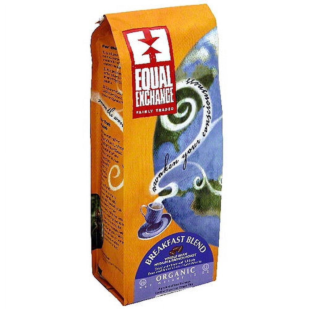 Equal Exchange Organic Breakfast Blend Whole Bean Coffee, 12 oz (Pack of 6)