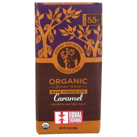 Equal Exchange Organic Caramel Crunch Dark Chocolate Bar, 2.8 Ounce -- 12 per case.