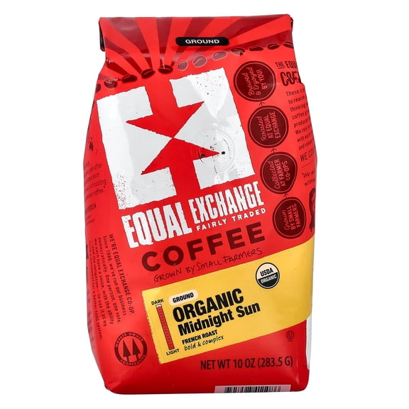 Equal Exchange Organic Coffee Midnight Sun Blend Ground Coffee 10 oz.