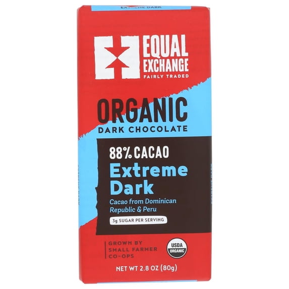 Equal Exchange Organic Dark Chocolate Extreme Dark - 12 Bars