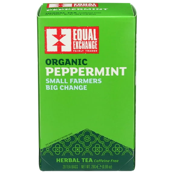 Equal Exchange Organic Peppermint Tea - 20 bags per pack -- 6 packs per case.