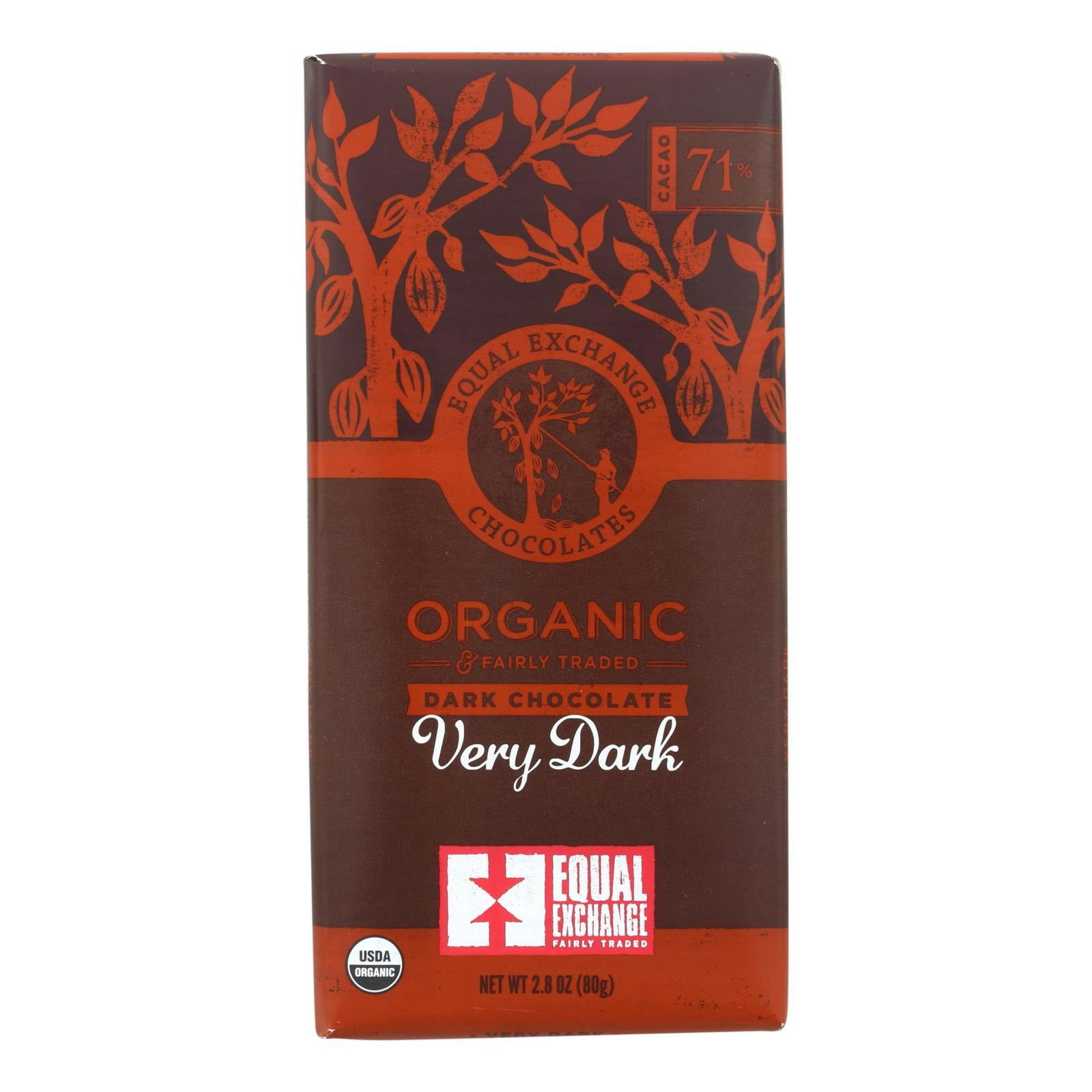 Equal Exchange Very Dark Organic Chocolate Bar 2.8 oz (Pack Of 12)