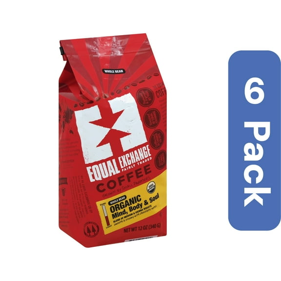 Equal Exchange Whole Bean Mind Body Coffee Organic 12 oz (Pack Of 6)