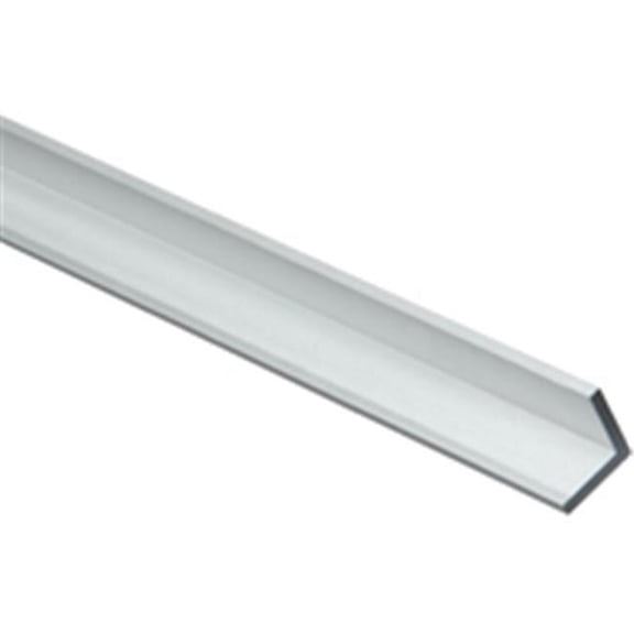 Equal Leg Angle, 3/4" Leg x 1/8" T, 72" L, Aluminum, Mill Stanley Hardware Mill