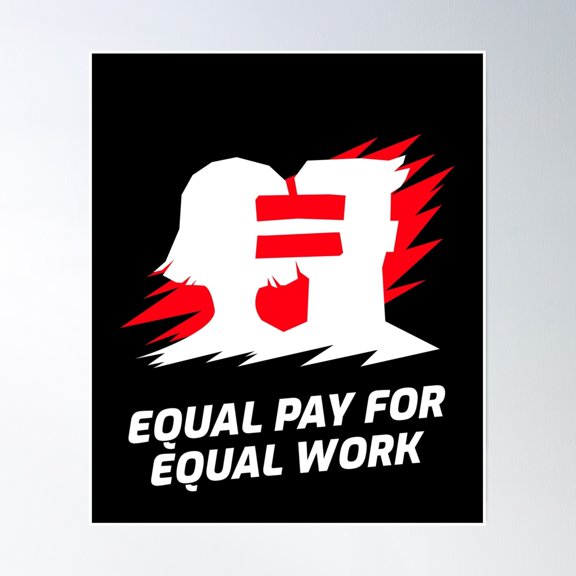 Equal Pay For Equal Work Social Justice Feminism Equality Poster Wall Art, Modern Wall Decor, 8x12 UNFRAMED