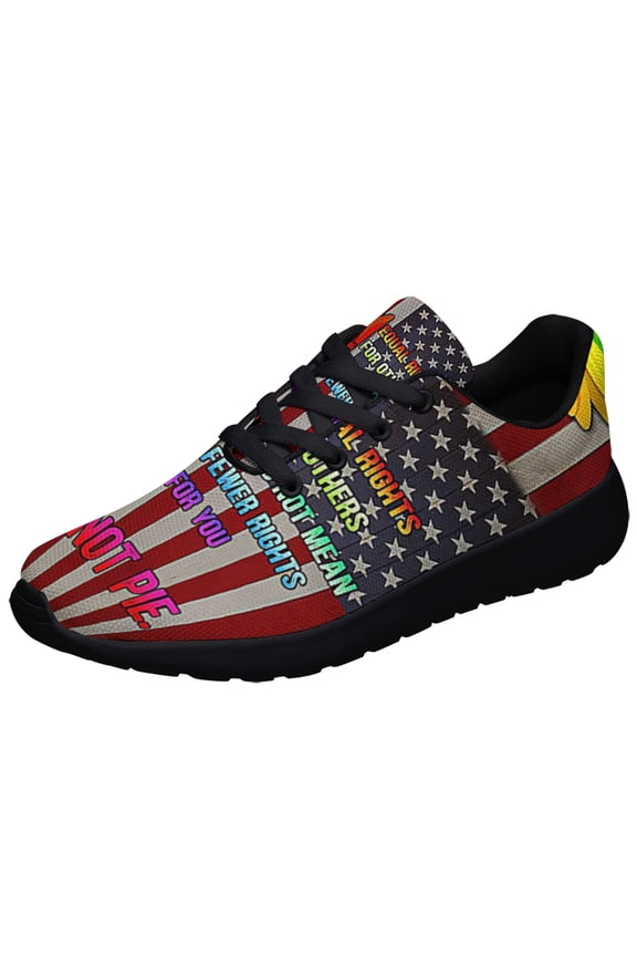 Equal Rights Not Pie Shoes Sneakers for Women Men Black Size 4