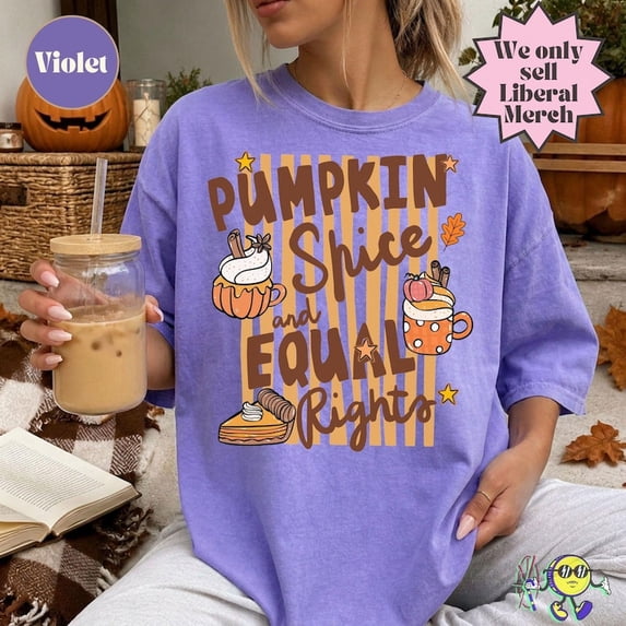 Equal Rights Shirt, Doodle Stripe Pumkin Spice Liberal Fall Shirt, Cozy ...