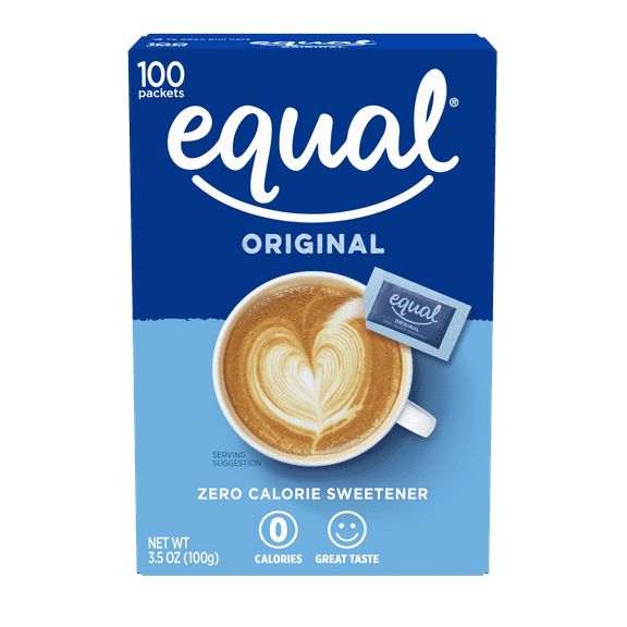 EQUAL 0 Calorie Sweetener, Aspartame and Acesulfame-K Sweetener Packets, Zero Calorie Sugar Alternative, Erythritol Free, 100 count (Pack of 1)