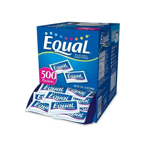Equal Zero Calorie Sweetener, 0.035 oz Packets, 500/Box