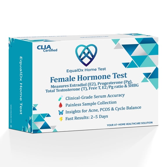 EqualDx Female Hormone Test At-Home Hormone Test Kit for Women, Measures Key Hormones for Hormonal Imbalances, Fertility, Menstrual Cycle & Menopause Management, Painless Sample Collection