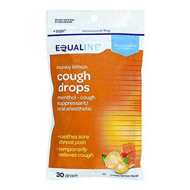 Equaline Honey Lemon Cough Drops Menthol Cough Suppressant Oral