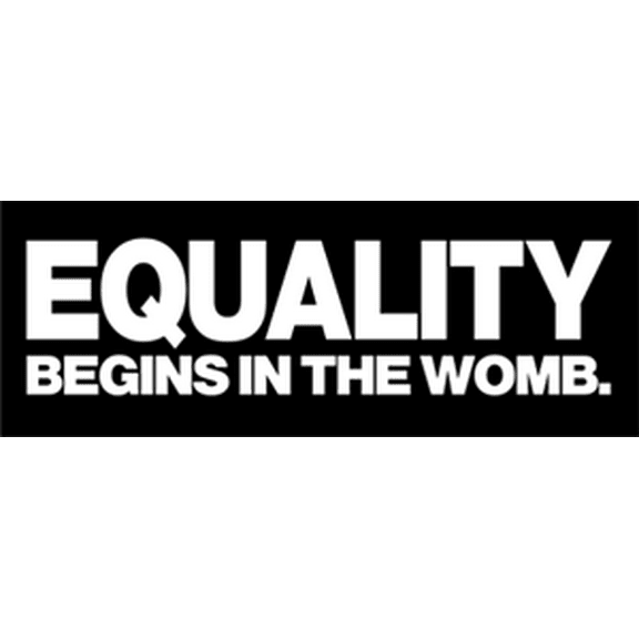Equality Begins in the Womb Pro-Life Bumper Sticker