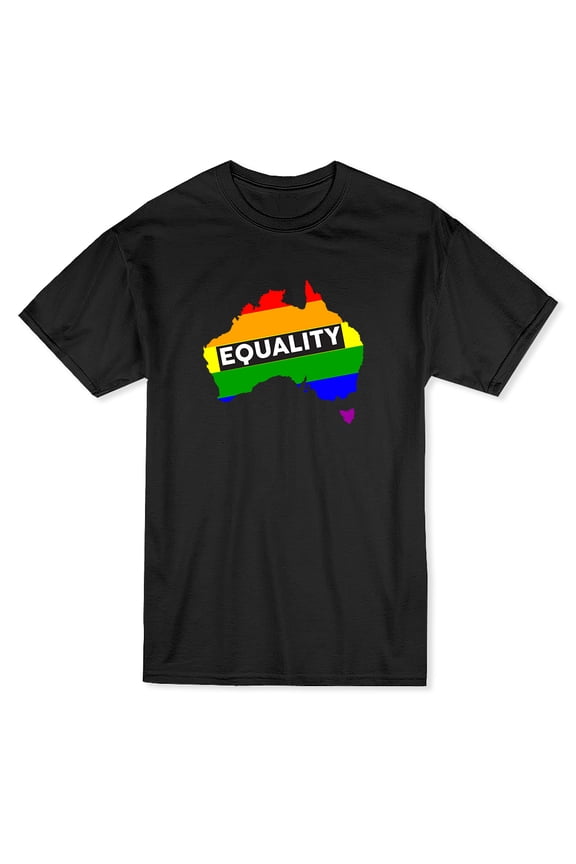 Equality Graphic Torn Men Black T-Shirt, Male Medium