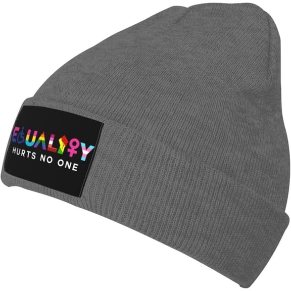 Equality Hurts No One Equal Rights LGBT Beanie Hats for Men Knit Winter Hats for Women Warm Skull Cap Black