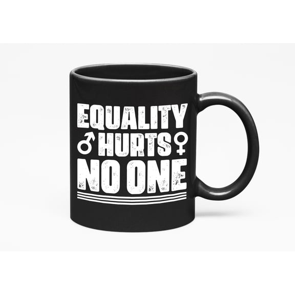 Equality Hurts No One feat. Female & Male Symbol, Black 11oz Ceramic Mug