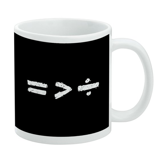 Equality Math Ceramic Coffee Mug, Novelty Gift Mugs for Coffee, Tea and Hot Drinks, 11oz, White