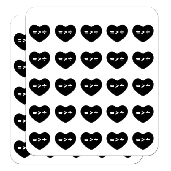 Equality Math Heart Shaped Planner Calendar Scrapbook Craft Stickers