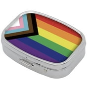 Equality Pride Flag Two Section Medicine Pocket Purse Travel Pill Box Case