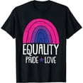 thumbnail image 1 of Equality Pride Love Bisexual Pride Rainbow Flag LGBT-Q Ally T-Shirt, 1 of 4