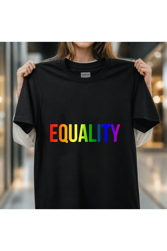 Equality Rainbow Flag Shirt LGBTQ Rights Social Justice Unisex T-Shirt, S-5XL