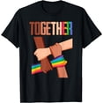 thumbnail image 1 of Equality Social Justice Human Rights Together Rainbow Hands T-Shirt, 1 of 3