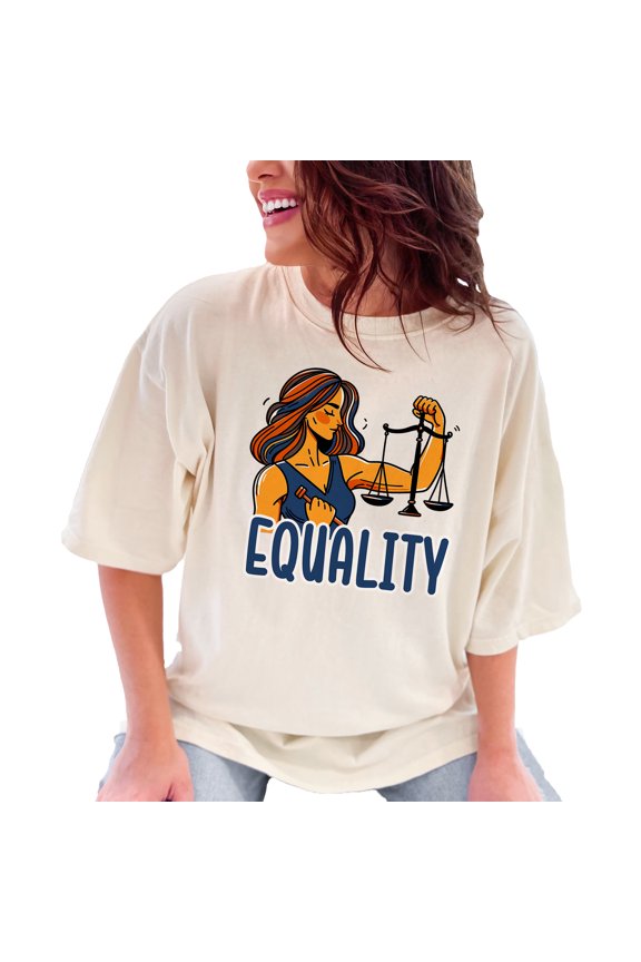Equality T-Shirt, Feminist Graphic Tee, Women's Rights Shirt, Justice Equality Design, Empowerment Apparel, Casual Wear Top, Ivory Comfort Colors T-Shirt, XL