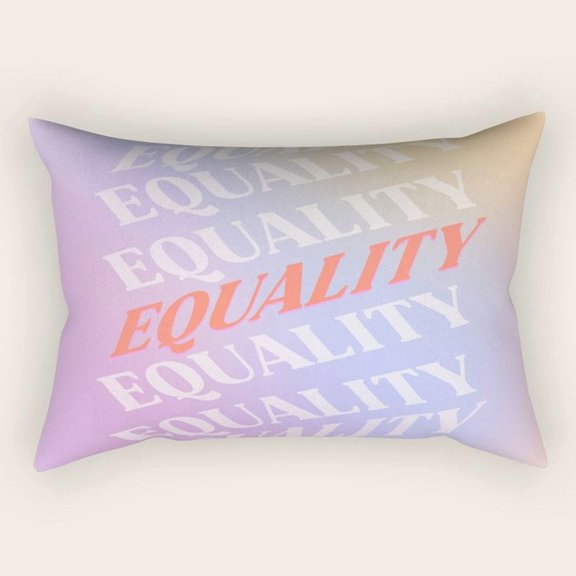 Equality Typography Lumbar Pillow Cover, 30 x 20 in, Double-Sided Print, Cover Only