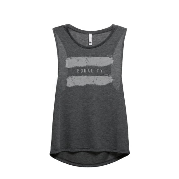 Equality Women's Fashion Sleeveless Muscle Workout Yoga Tank Top Charcoal Grey Medium