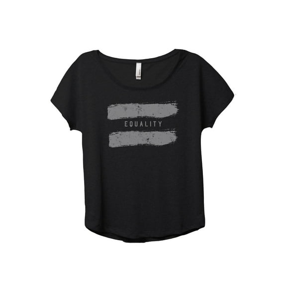 Equality Women's Fashion Slouchy Dolman T-Shirt Tee Heather Black 2X-Large
