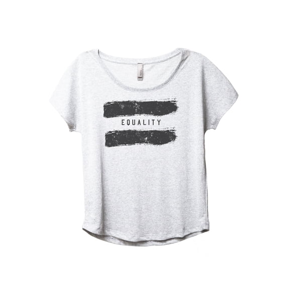 Equality Women's Fashion Slouchy Dolman T-Shirt Tee Heather White Large