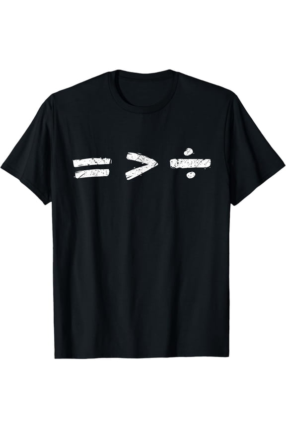 Equality is Better than Division Equal Rights Math Symbol T-ShirtMen and women, Black T-shirt, size: Extra large