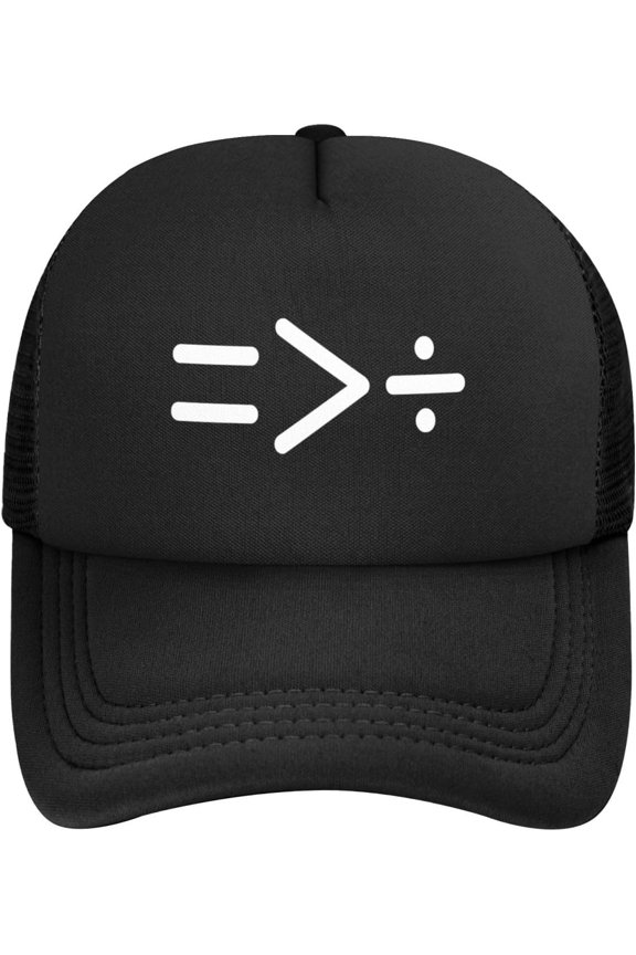 Equality is Greater Than Division Baseball Cap Classic Solid Color Adjustable Mesh Baseball Cap for Men Women Black